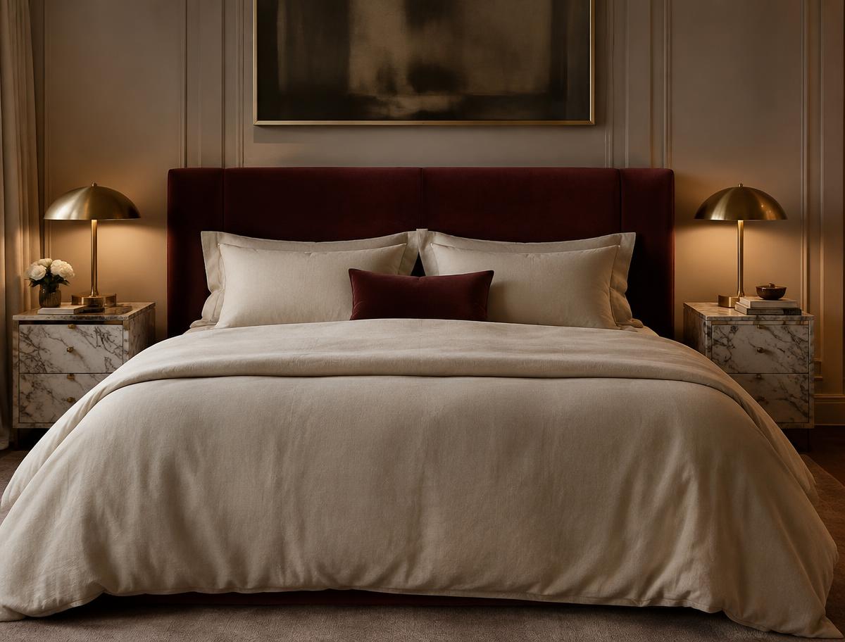 A calm, cohesive styled bedroom